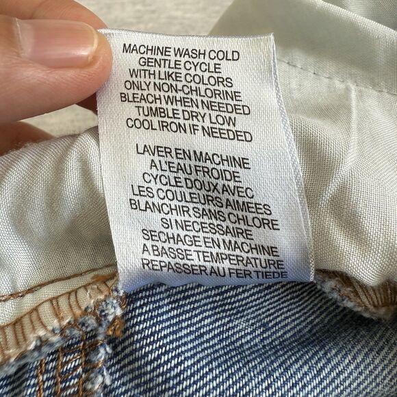 Love Fire Denim Cargo Skirt Size 5 Front Slit Pockets Blue Medium Wash Midi Maxi - Picture 8 of 8